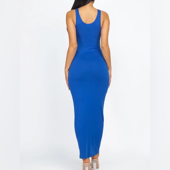 Royal Blue Scoop Neck Bodycon Maxi Dress 💙 - Picture 2 of 8